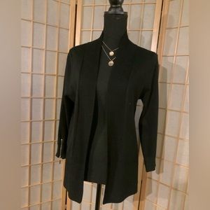 CARMEN - Black SHRUG with zipper on the sleeves. Sz M